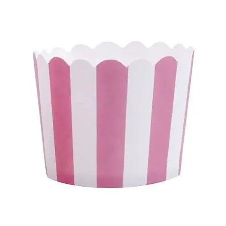 Forma de cupcake rosa listrado (25 und)