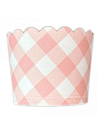Forminha de cupcake xadrez vichy rosa (20 und)