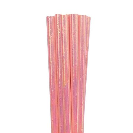 Canudo de papel furta cor rosa claro (20un)