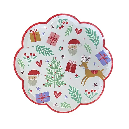 Prato de papel natal (8 und)