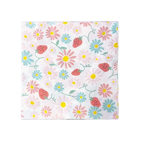 Guardanapo de papel margaridas com morango (20un)