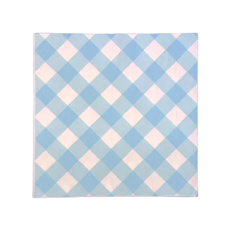 Guardanapo de papel xadrez vichy azul (20 und)
