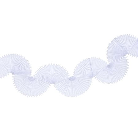 Guirlanda leques de papel de seda branco (1 unidade)
