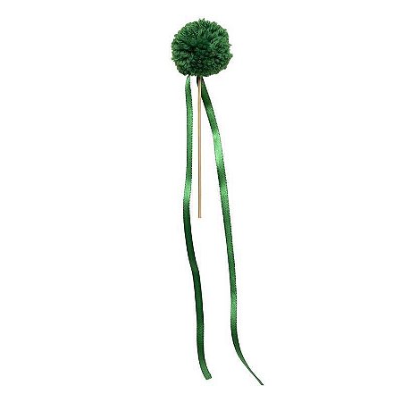 Topo de bolo pompom verde folha (1un)