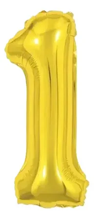 Balão numeral 1 dourado metalizado (1 un)