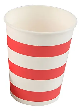 Copo de papel listrado vermelho (10 un)