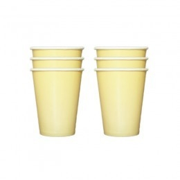 Copo de papel amarelo liso candy color  (10 und)