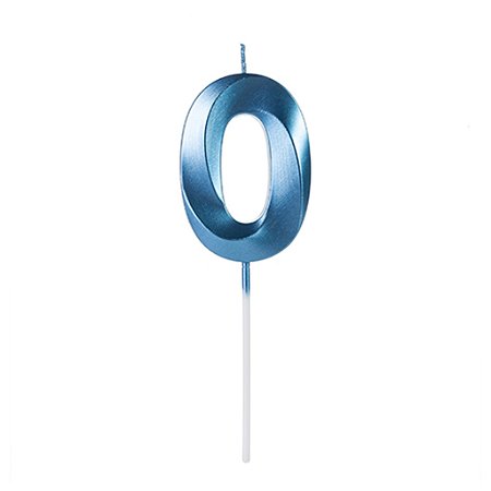 Vela numeral metalizada azul (1 und)
