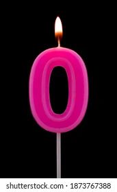 Vela numeral 0 rosa (01 und)