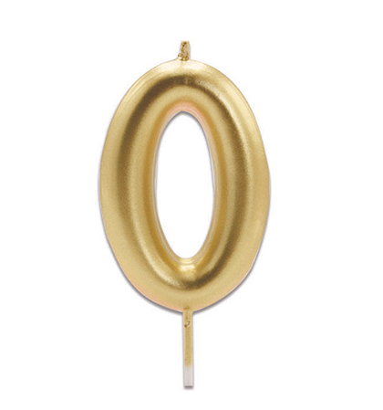 Vela numeral grande dourado (1 und)
