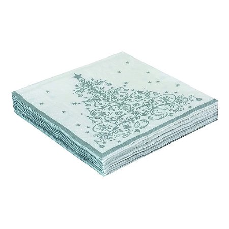 Guardanapo de papel árvore de natal prata (20 und)