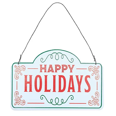 Placa de natal decorativa happy holidays (1 und)