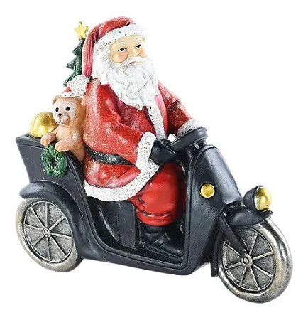 Enfeite de natal papai noel na moto (1 und)