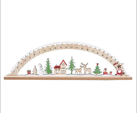 Calendário de madeira vilarejo natal ( 1 und)