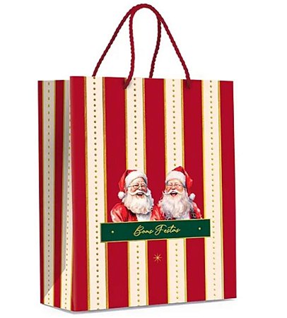 Sacola charm especial natal ouro