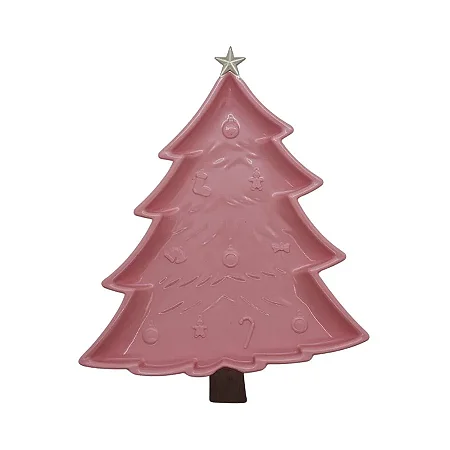 Bandeja pinheiro natal rose (1und)