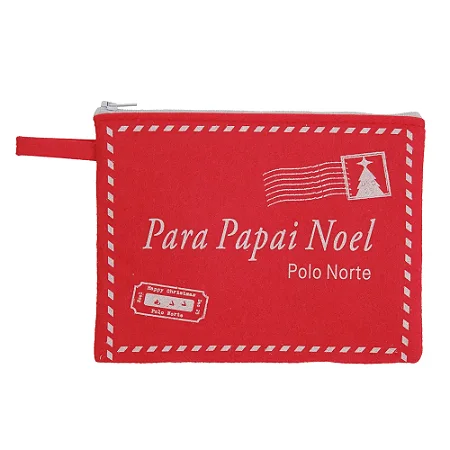 Bolsinha em feltro ziper de natal (1und)