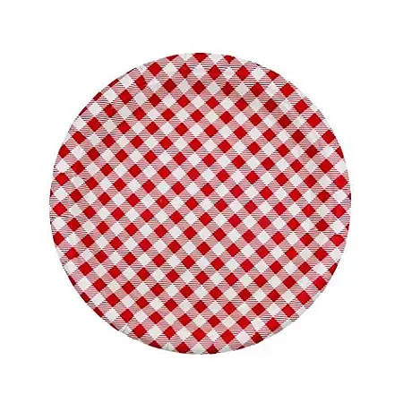 Prato de papel xadrez vermelho junina (10 und)