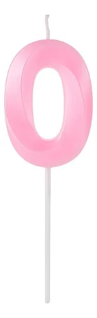 vela numeral metalizada rosa ( 1 und)