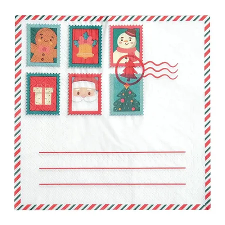 Guardanapo cartão postal de natal listra (20 und)
