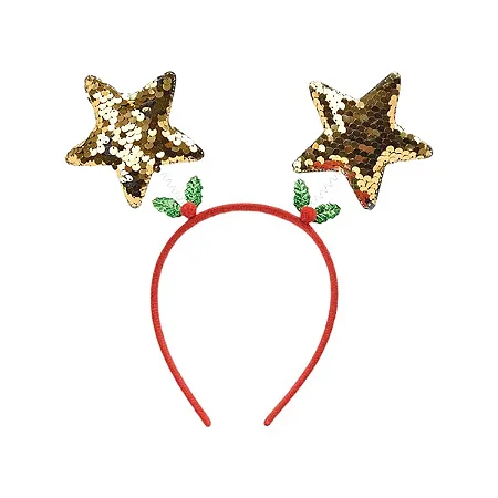 Tiara estrela dourado de natal (1 und)