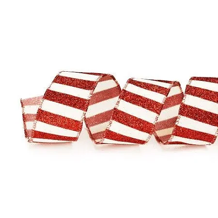 Fita Aramada branco/vermelho de Natal (1 und)