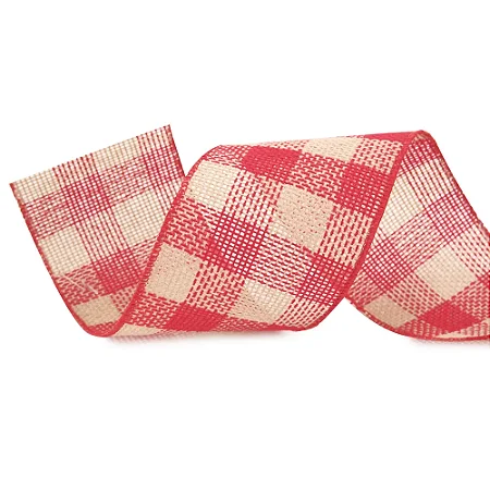 Fita xadrez vermelho de natal (1 und)