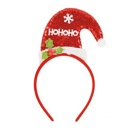 Tiara natal ho ho ho vermelho (1 und)