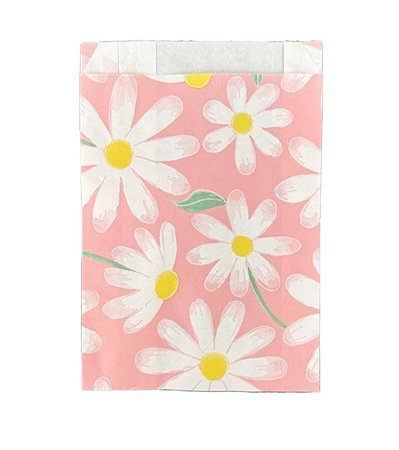 Saquinho de papel margarida rosa (20 und)