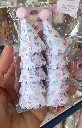 Mini chapeuzinho liberty rosa (10un)