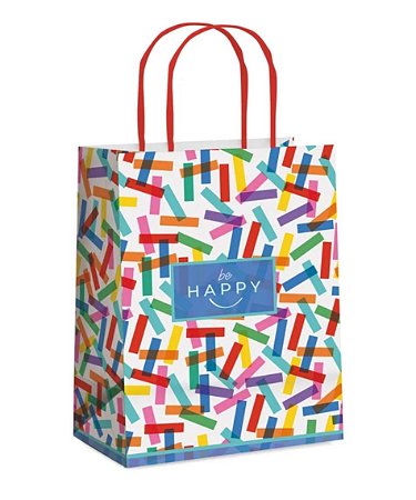 Sacola de presente happy colorido (1und)