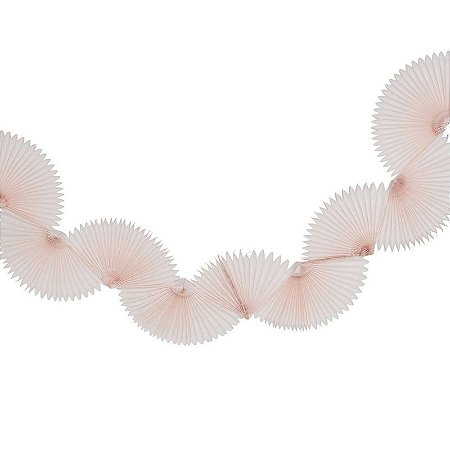 Guirlanda leque de papel de seda rosa pó (1 und)