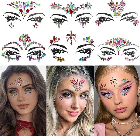 Adesivo face gems carnaval (1 und)