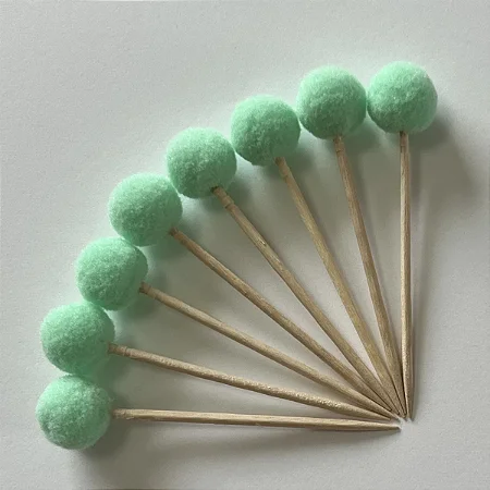 Toppers de pompom verde água (8und)