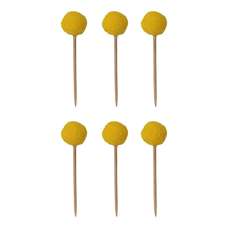 Toppers de pompom amarelo (8und)