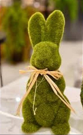 Coelho Decorativo verde musgo (1un)