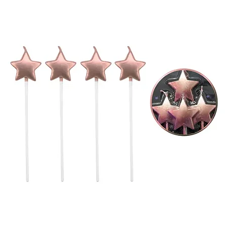 Vela estrelas rose gold (04 un)