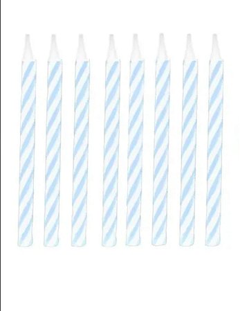 Vela espiral azul bebe (16und)