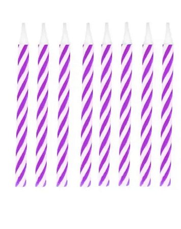 Vela espiral lilas (16und)
