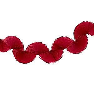 Guirlanda leques de papel de seda vermelho (1 und)