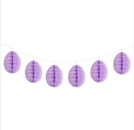 Guirlanda mini ovo de páscoa lilas (6und)