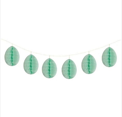 Guirlanda mini ovo de páscoa verde menta (6und)