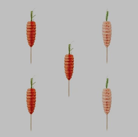 Toppers cenoura páscoa (05 unidades)