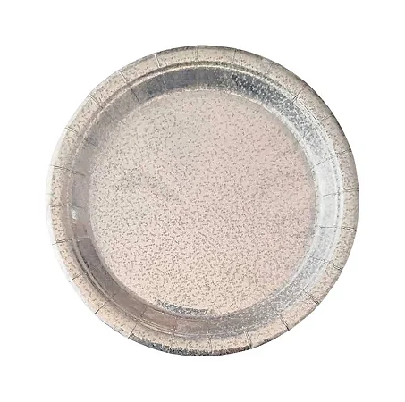 Prato holográfico prateado (10 und)