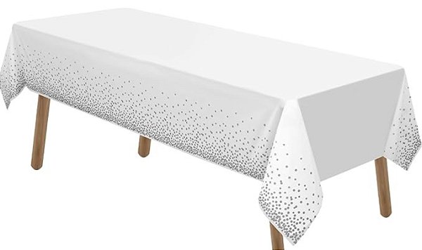 Toalha de mesa confete prateado (01 un)