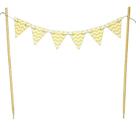Bandeirola amarelo candy zig zag (12 und)