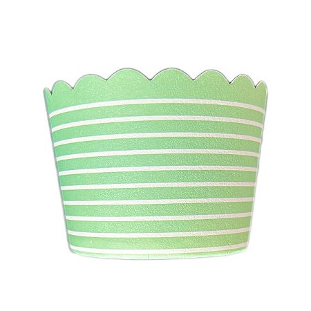 Forminha para cupcake verde claro listrado (20 und)