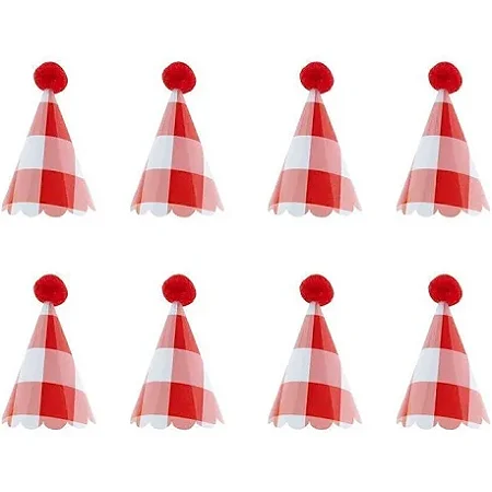 Mini chapeuzinho xadrez vermelho (08un)