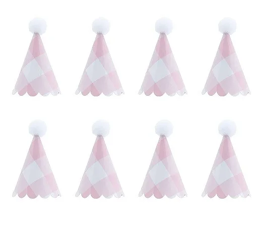 Mini chapeuzinho xadrez rosa (08un)