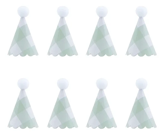 Mini chapeuzinho xadrez verde chá (08un)